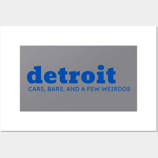 Detroit Cars, Bars, and a few Weirdos Blue Posters and Art